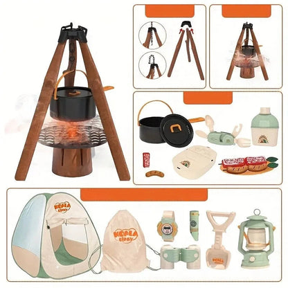 Kit de Camping Enfant World Explorer avec Tente Pop-up & Accessoires Nature - Idéal pour l'Outdoor et l'Éveil Montessori